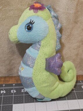 First & Main Blue and Green Sparkle /Glitter Ron Jon Surf Shop Seahorse Plush